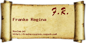 Franke Regina névjegykártya